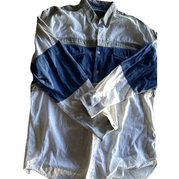 Vintage Roper Western Denim Brown Button Up Shirt Long Sleeve USA Men’s Sz Large - Picture 1 of 12